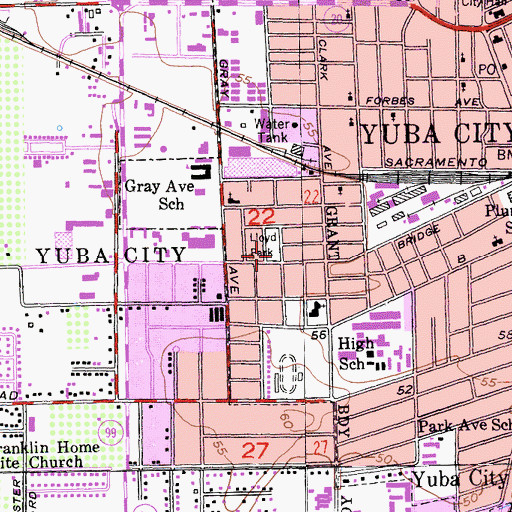 Topographic Map of Lloyd Park, CA