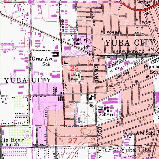 Topographic Map of Lloyd Park, CA