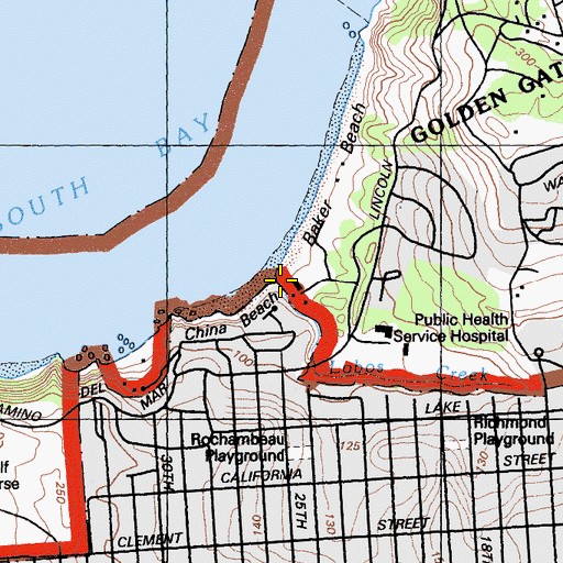 Topographic Map of Lobos Creek, CA