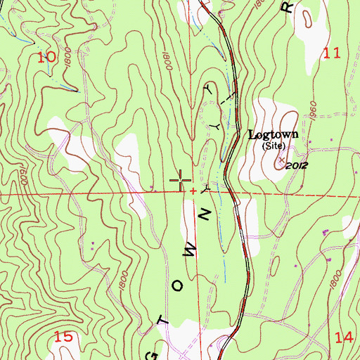 Topographic Map of Logtown (historical), CA