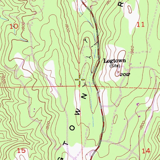 Topographic Map of Logtown (historical), CA