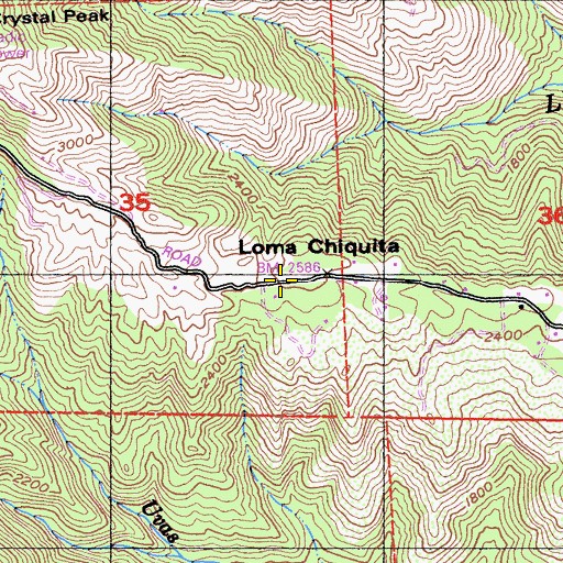 Topographic Map of Loma Chiquita, CA