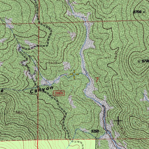 Topographic Map of Lonesome Canyon, CA