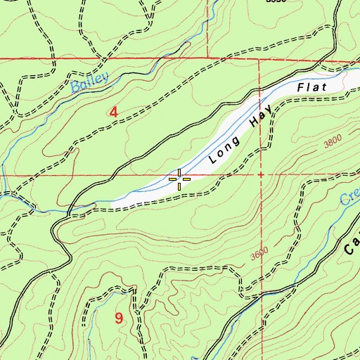 Topographic Map of Long Hay Flat, CA