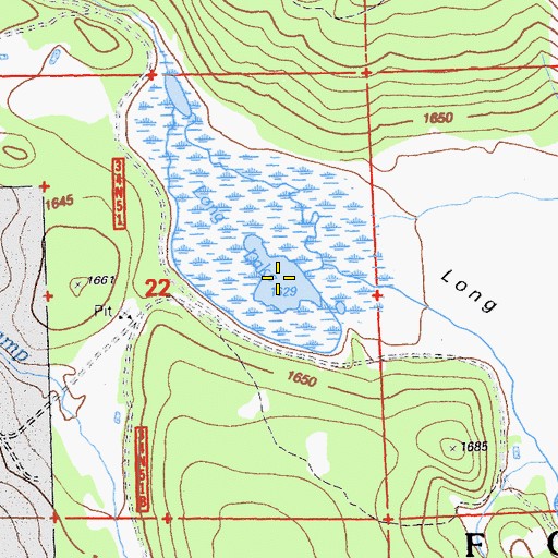 Topographic Map of Long Lake, CA