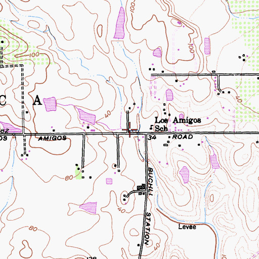 Topographic Map of Los Amigos Elementary School, CA