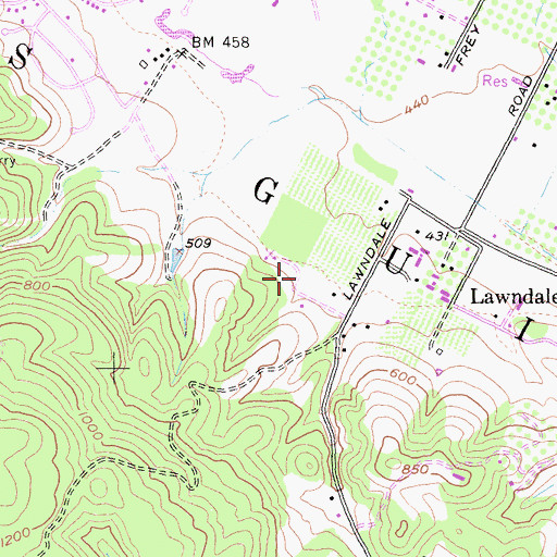 Topographic Map of Los Guilicos, CA