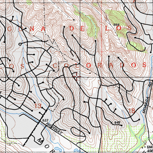 Topographic Map of Los Perales Elementary School, CA