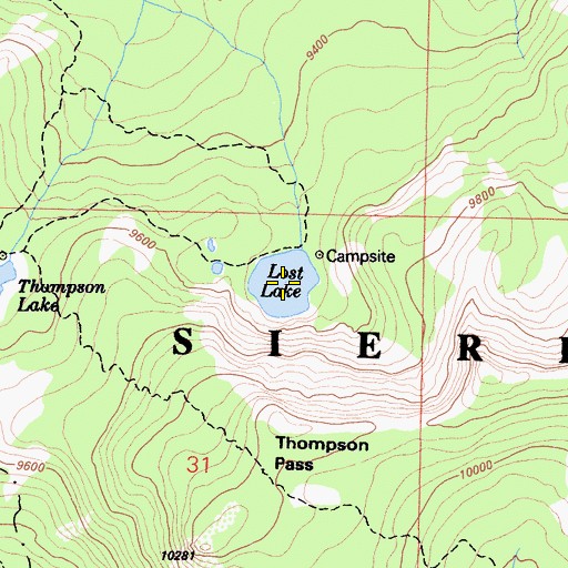 Topographic Map of Lost Lake, CA