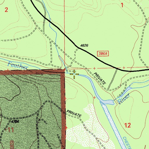 Topographic Map of Louse Creek, CA