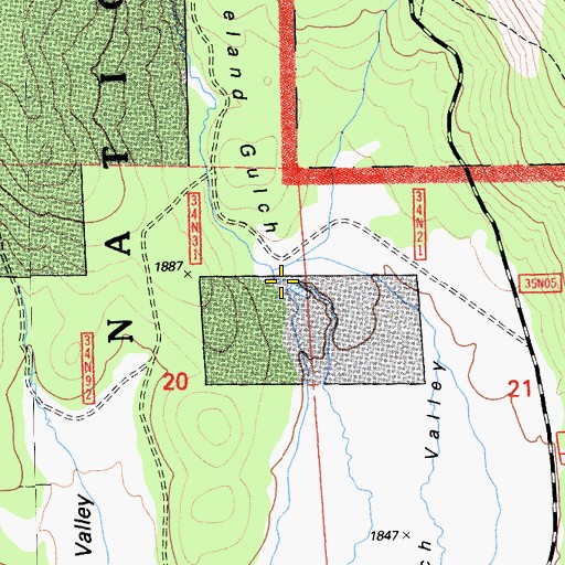 Topographic Map of Loveland Gulch, CA