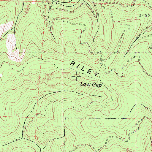 Topographic Map of Low Gap, CA