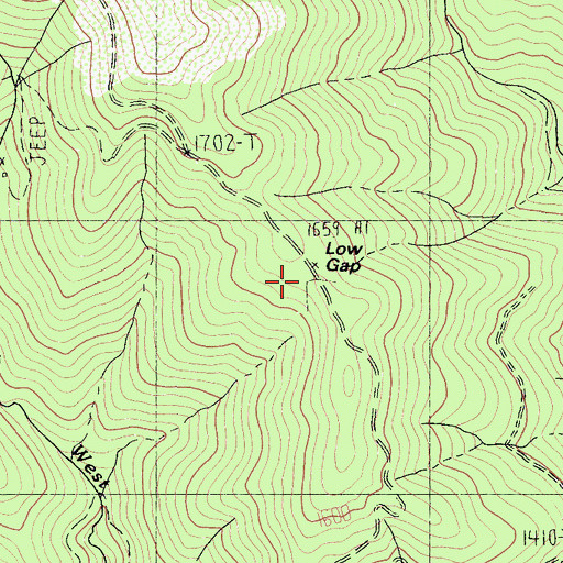 Topographic Map of Low Gap, CA