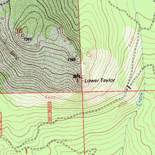 Topographic Map of Lower Taylor, CA