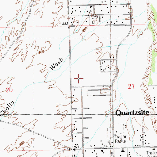 Topographic Map of Quartzsite Elementary School, AZ