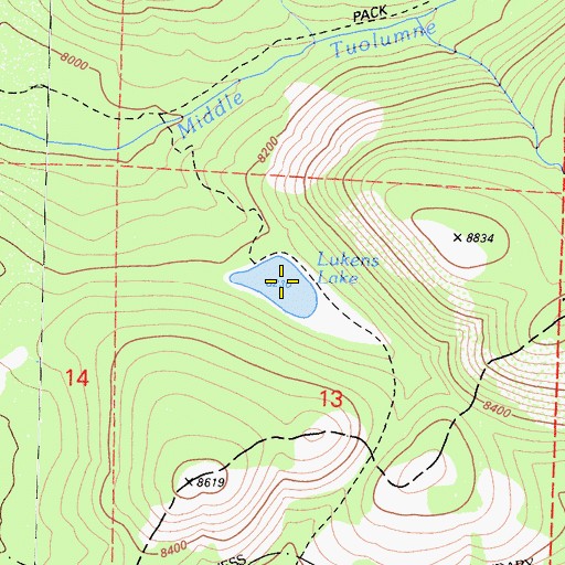 Topographic Map of Lukens Lake, CA