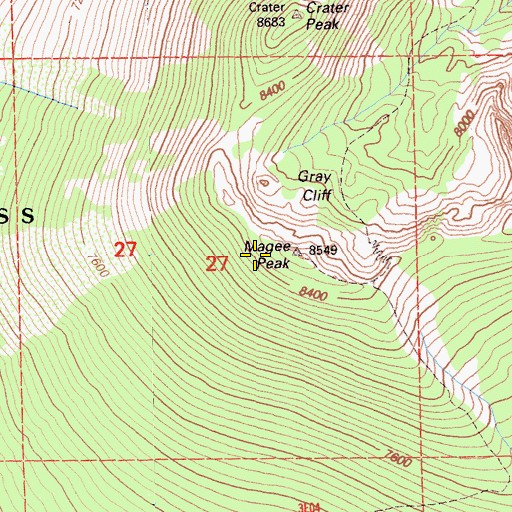 Topographic Map of Magee Peak, CA