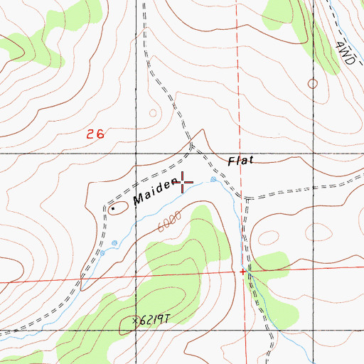 Topographic Map of Maiden Flat, CA