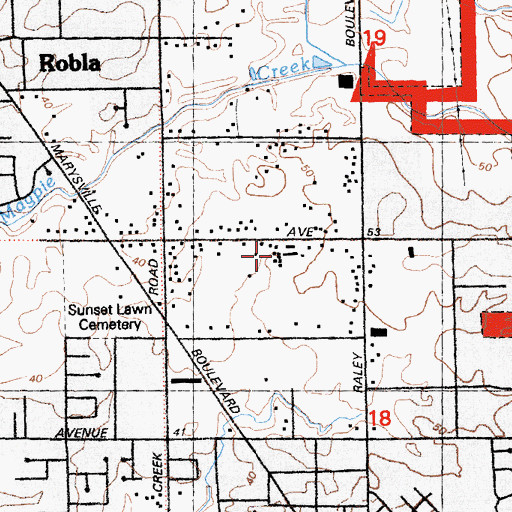 Topographic Map of Main Avenue Elementary School, CA
