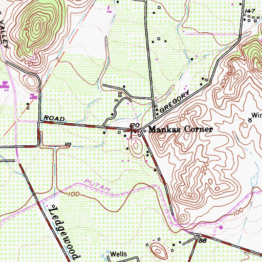 Topographic Map of Mankas Corner, CA
