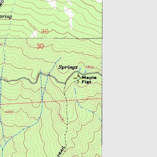Topographic Map of Maple Flat, CA