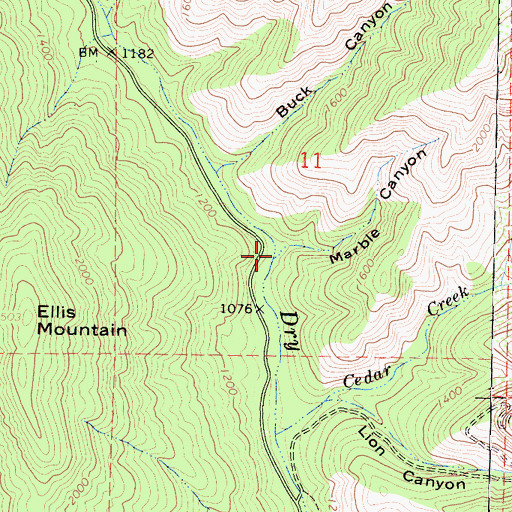 Topographic Map of Marble Canyon, CA