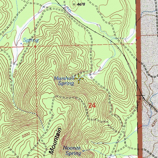 Topographic Map of Marshall Spring, CA