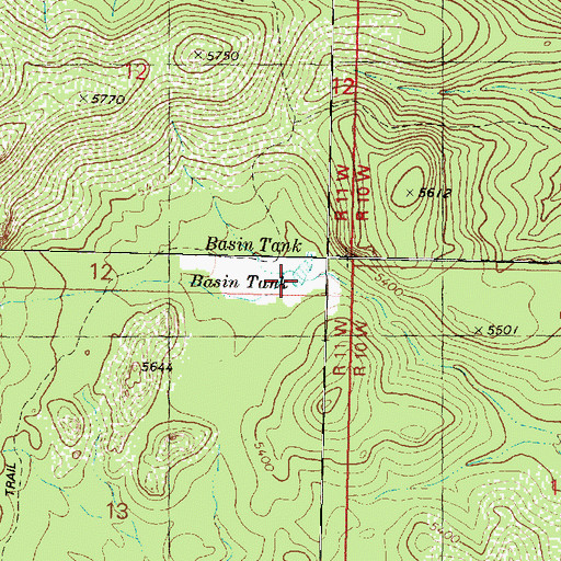 Topographic Map of Basin Tank, AZ