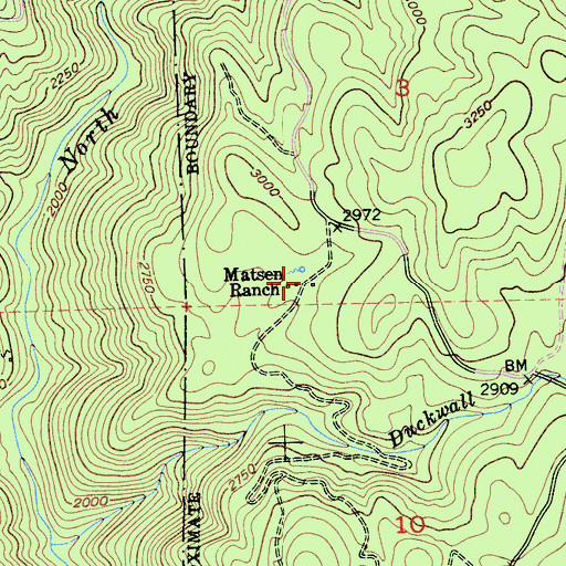 Topographic Map of Matsen Ranch, CA