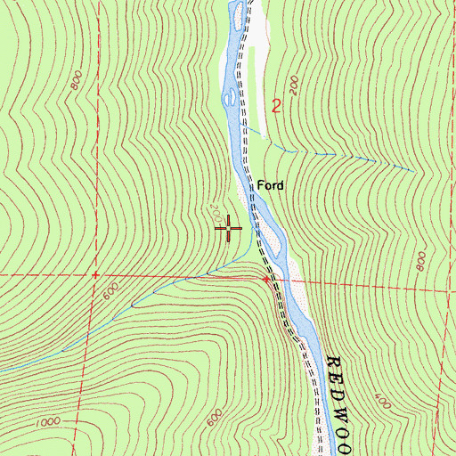 Topographic Map of McArthur Creek, CA