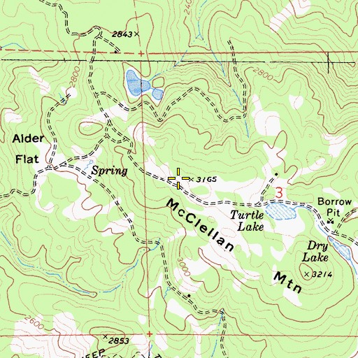 Topographic Map of McClellan Mountain, CA