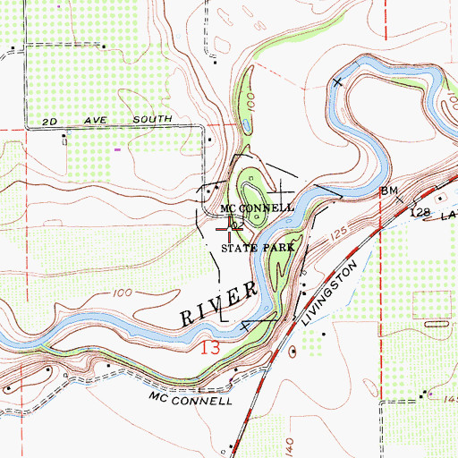 Topographic Map of McConnell State Recreation Area, CA