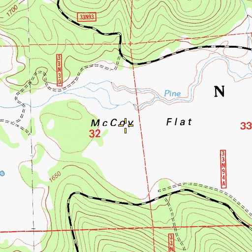 Topographic Map of McCoy Flat, CA