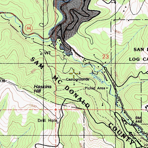 Topographic Map of McDonald Park, CA