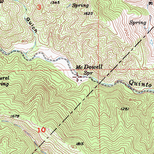 Topographic Map of McDowell Spring, CA