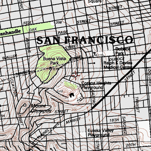 Topographic Map of McKinley Elementary School, CA
