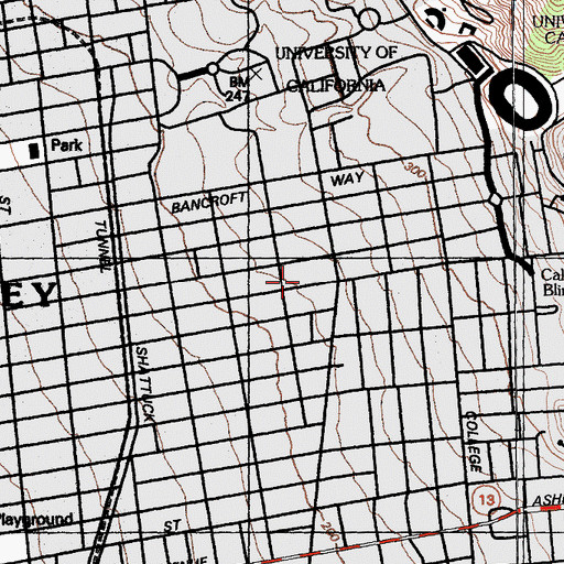 Topographic Map of McKinley School, CA