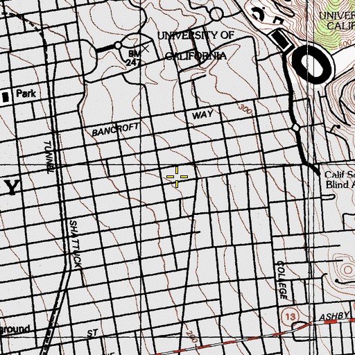 Topographic Map of McKinley School, CA