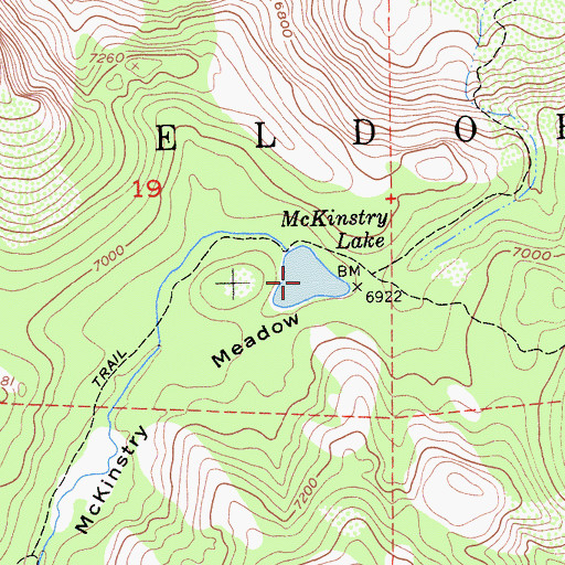 Topographic Map of McKinstry Lake, CA