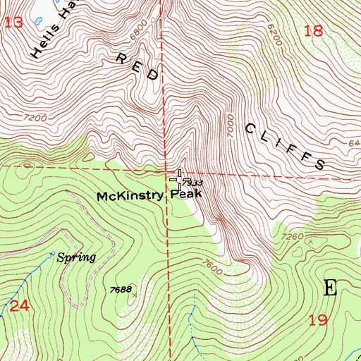 Topographic Map of McKinstry Peak, CA