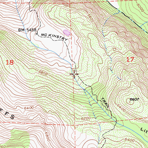 Topographic Map of McKinstry Trail, CA