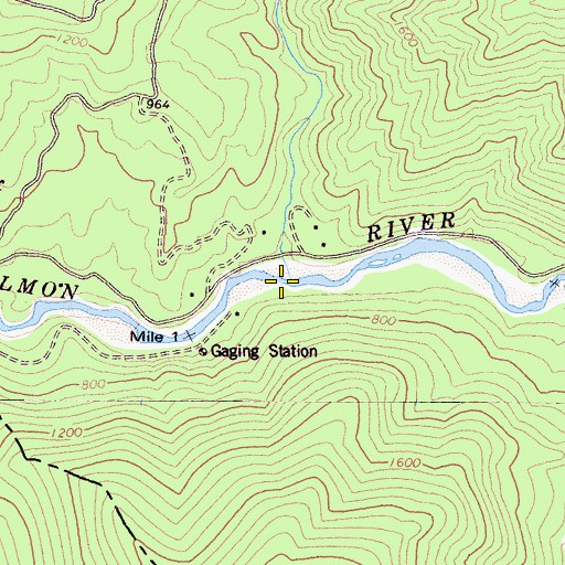 Topographic Map of Merrill Creek, CA