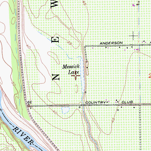 Topographic Map of Messick Lake, CA