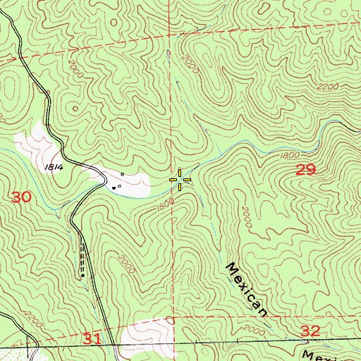 Topographic Map of Mexican Gulch, CA