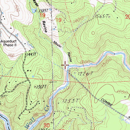Topographic Map of Meyer Ravine, CA
