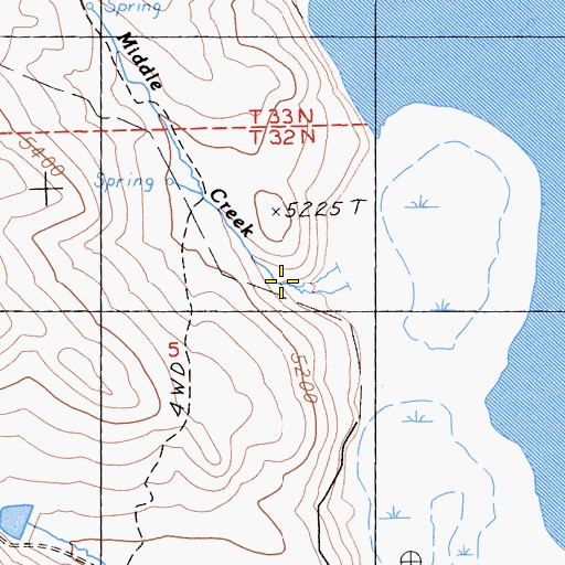 Topographic Map of Middle Creek, CA