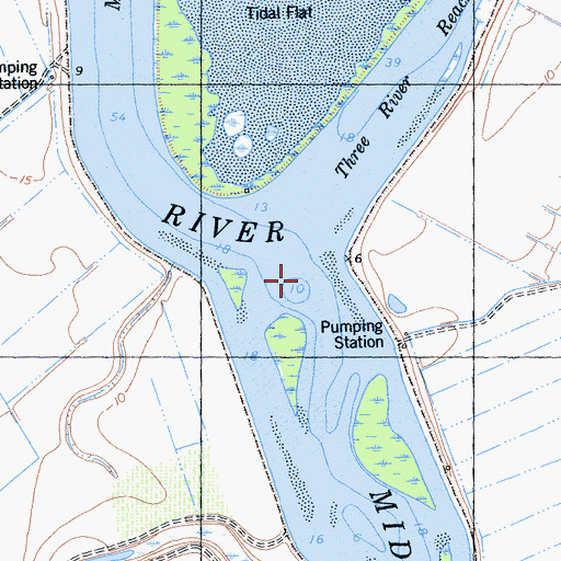 Topographic Map of Middle River, CA