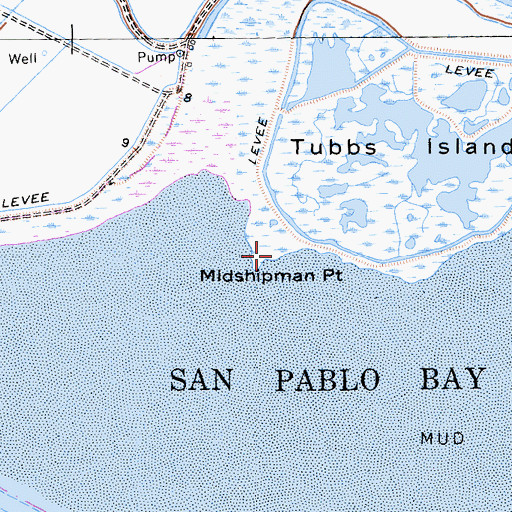 Topographic Map of Midshipman Point, CA
