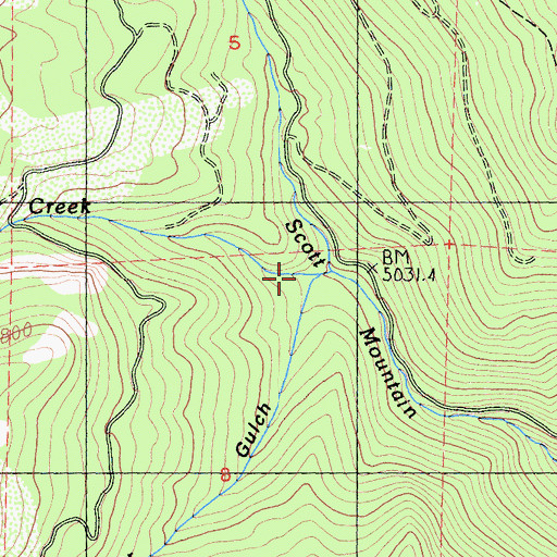Topographic Map of Miller Creek, CA