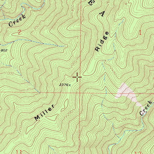 Topographic Map of Miller Ridge, CA